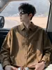 Camisa blanca de manga larga estilo Hong Kong para hombre, primavera y otoño, algodón puro, moderna, retro, chaqueta tipo camisa de trabajo, top de talla grande para hombre