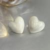Esmalte perolado coração branco 925 prata brincos de agulha mulheres 2022 nova moda retro amor coração brincos