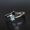 Anillo de apertura de plata de ley s925 con forma de estrella y diamantes, joyería de plata de ley coreana al por mayor.