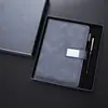 Caixa de Presente para Caderno de Negócios Conjunto de Pen Drives A5 Caderno B5 Atividade de Volta às Aulas para Estudantes Conjunto de Presente