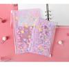 Bolsa de almacenamiento creativa cuenta de mano corazón de niña accesorios tarjeta agitadora lentejuelas A5/A6 libro de cuentas de mano bolsa con cremallera de hojas sueltas