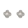 Pendientes Versátiles de Moda Exquisita de Nicho con Circonita, Flor de Cuatro Hojas y Perla, con un Diseño Sencillo y de Lujo Ligero, Pendientes Súper Brillantes