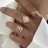 Anillo de Girasol con Incrustaciones de Diamante Estilo Ins Transfronterizo Europeo y Americano, Anillo Minimalista Geométrico de Línea Nicho Apilable para Mujer