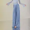 Calça de Dança Moderna, Calça Reta com Efeito Drapeado, Roupa de Dança, Dança Chinesa, Calça Larga Fluida, Roupa de Prática de Dança Clássica