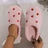 Chinelos de Algodão Fechados Estilo Novo Inverno 2026, Sapatos Confortáveis para Casa Indoor, Chinelos Quentes de Pelúcia Tamanho Grande