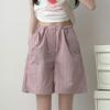 Pantalones Cortos de Trabajo Taslan Bambú 2026 para Mujer, Pantalones Cortos de Cinco Puntos de Pierna Ancha de Cintura Alta de Verano, Estilo Americano Deportivo de Secado Rápido para Mujeres Petites