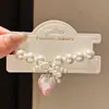 Pulsera de Fresa de Resina con Lazo de Perlas y Circonita de Lujo Pulsera Sencilla Dulce Linda Joyería Versátil de Nicho para Mujer
