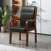 Silla de madera maciza, silla de oficina, silla de conferencia con respaldo y reposabrazos, silla para el hogar para personas mayores, silla ergonómica para computadora