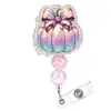 Porta credencial retráctil de Halloween Fantasma Rosa Murciélago Calabaza Clip retráctil para credencial de acrílico Porta identificación de oficina para personal médico