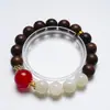 [Rosa Rojo Oscuro] Pulsera de Cristal Blanco Natural Luz de Luna para Mujer La Más Fácil de Combinar Rojo Sangre de Paloma Moda Pulsera Blanqueadora Mayoreo