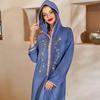 [Pedido] Vestido Nuevo Estilo Azul Neblina con Cinta Rosa y Abertura Frontal, Ropa Elegante para Mujer en Stock