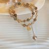 Pulsera-Collar de Cadena Larga Apilada de Cristal Artificial Suzuki para Mujer Nuevo Chino Multicírculo Largo Pulsera de Gama Alta para Mujer