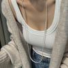 Nuevo collar de perlas artificiales de doble capa apiladas, exquisita cadena de clavícula de moda transfronteriza, elegante cadena de lana ligera de lujo francesa