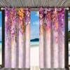 Cortinas Pretas Modernas Personalizadas com Estampa Floral de Primavera para Varanda, Dropshipping Disponível