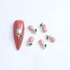 Manicure Popular Tulipa Joia Metálica Luxo Leve Gotejamento de Óleo Rosa Unha de Celebridade Flor de Diamante Acessórios