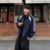 Jaqueta Estilo Primavera e Outono 2026 Patchwork de Três Listras Moda Casual Retro Versátil Gola Lapela Jaqueta Fina
