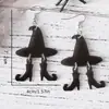 Halloween Sombrero de Bruja Maligna Botas Diseño Aretes de Tela Negra Estilo Gótico Antiguo Aretes del Festival de Fantasmas