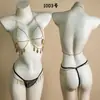 Correntes de Corpo de Metal Personalizadas Europeias e Americanas Mais Vendidas para Mulheres, Corrente de Corpo de Bikini de Três Pontos Sexy para Festa em Boate