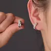 Clip para Oreja Espiral Ojo de Horus para Hombre Tendencia Guapo Estilo Hip-Hop Pendientes de Circonita Moda para Mujer Pendientes Personalizados de Tornillo