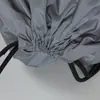 Mochila de Poliéster Refletiva com Bolso de Cordão Esportiva para Academia Bolsa de Armazenamento para Viagem com Logotipo Personalizado