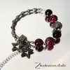 Cadena de Cola de Aleación Negra Básica Negra Pulsera Media con Colgante de Cuenta Suelta Pulsera Collar Accesorios Hechos a Mano DIY de Cuentas Material