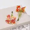 4 cabezas de flor de seda artificial con teñido degradado, cabezas pequeñas de flor de ciruelo para tocados de boda hechos a mano DIY, pequeños ramos de flores artificiales al por mayor