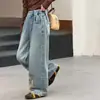 Pantalones Vaqueros de Primavera y Otoño para Niñas, Pantalones Rectos de Pierna Ancha Elegantes y a la Moda para Niñas Mayores, Pantalones Casuales de Estilo Coreano de Otoño para Niños