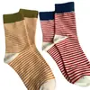 Calcetines Maillard Ins Dongdaemun de Bloques de Color y Canalé para Otoño e Invierno, Calcetines Holgados Casuales de Media Pantorrilla para Mujer