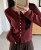 Cardigã de tricô grosso e único de duas peças com decote V para mulheres, novo estilo outono e inverno, blusa de manga comprida, macio e aconchegante