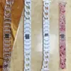 Correa de Cadena Mixta de Acrílico de una Sola Fila Procesada y Personalizada en Colores Caramelo Adecuada para Applewatch Apple iWatch