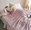 Manta de Felpa de Conejo Lujo Ligero Doble Capa Engrosada Multifuncional Color Sólido Manta de Terciopelo de Leche Manta Cubierta para Siesta en Aire Acondicionado Venta al por Mayor