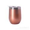 Copo de ovo de aço inoxidável transfronteiriço de 12 onças em forma de ovo em forma de ovo copo de vinho de aço inoxidável de camada dupla copo de casca de ovo