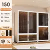 Guarda-Roupa de Aço Estilo Moderno para Armazenamento no Quarto, Guarda-Roupa de Chão para Apartamento de Aluguel Infantil, Cabideiro de Armazenamento à Prova de Poeira para Adultos