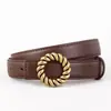 Cinturón de Cuero para Mujer Estilo Nuevo, Moderno y Tendencia, Piel Genuina, Versión Coreana, Adelgazante, Adecuado para Jeans, con Hebilla de Pin