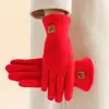 Guantes de Color Sólido para Mujer en Invierno, Guantes Gruesos de Felpa con Pantalla Táctil para Mujer para Montar en Clima Frío y Mantenerse Caliente Mientras Monta