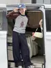 Pantalones deportivos para niñas 2026 otoño e invierno pantalones gruesos para niños mayores con cintura contrastante pantalones de pierna ancha pantalones de fideos de arroz pantalones largos para niños