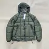 Casaco de Algodão Espesso com Capuz Branco Novo CP Outono e Inverno, Resistente ao Frio, à Prova de Vento, Quente, Luxuoso, Comércio Exterior