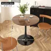 Mesa de Centro Hogar Moderno Sala de Estar Mesa Lateral de Sofá Mesa Redonda Pequeña Balcón de Apartamento Pequeño Accesible Mesa de Té de Lujo Mesa de Recepción Mesa de Negociación