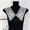 Gola Falsa com Cadarço de Renda Organza Floral Delicada Combinação de Cores Azul Claro Rosa Roxo Gola Decorativa Camisa Vestido Atacado