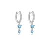 Aretes Geométricos de Circonita de Plata de Ley S925 Aretes Colgantes para Mujer Champán Tanzano Moda Europea y Americana de Alta Gama Aretes Explosivos