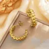 Pulsera de Acero Inoxidable de Venta Caliente Europea y Americana Anillo Versátil Abierto Simple Set de Joyería Dorado Retro en Forma de C