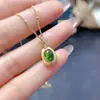 Venta al por mayor de fábrica Popular Colgante de Diopsido Natural Plata S925 Incrustado Piedra Principal 5*7 Joyería de Lujo Venta Directa de Fábrica