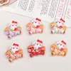 Accesorios de Resina DIY de Dibujos Animados, Pasador de Gato Montando para Año Nuevo, Funda de Teléfono, Hebilla de Zapato, Llavero, Accesorios de Colgante