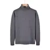 Suéter de Punto de Cuello Alto Medio para Otoño e Invierno Moda Masculina Moderno Holgado Casual Versátil Cálido Color Sólido Jersey Prenda Base de Punto