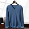 25 Suéter de Cachemira Nuevo para Hombre Otoño/Invierno Cuello en V Casual de Negocios Holgado Suave Agradable a la Piel Suéter Base de Punto