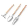 Mini Conjunto de Ferramentas de Jardinagem Pequeno Aço Inoxidável Pá de Jardim Rastelo para Plantio de Flores Suculenta Pá Pequena Conjunto de Três Peças
