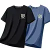Fabricante Directo Camiseta de Seda Helada de Verano para Hombre Cuello Redondo Talla Grande Transpirable Casual Delgada Ropa para Hombre Manga Corta Top Delgado