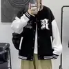 Chaqueta de béisbol para hombre de primavera y otoño, abrigo holgado de bloques de color, chaqueta casual de moda para estudiantes y parejas