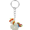 Colgante de Unicornio Lindo Dibujo Animado Caballo Pequeño Llavero de Bolsa Adorno Colgante PVC Goma Blanda Decoración de Llavero Colgante Pequeño