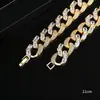 Pulsera Hip-Hop con Joyas Moda Nuevo Estilo Cadena Cubana Europea y Americana Pulsera de Calle Hip-Hop de Cobre con Circonita para Hombre